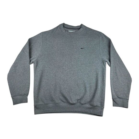Vintage Y2K Nike Sweatshirt Mini Swoosh Crewneck Silver Tag Dark Gray Medium‎ - Picture 1 of 6
